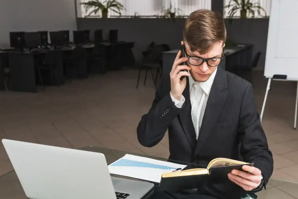 lawyer makes phone call