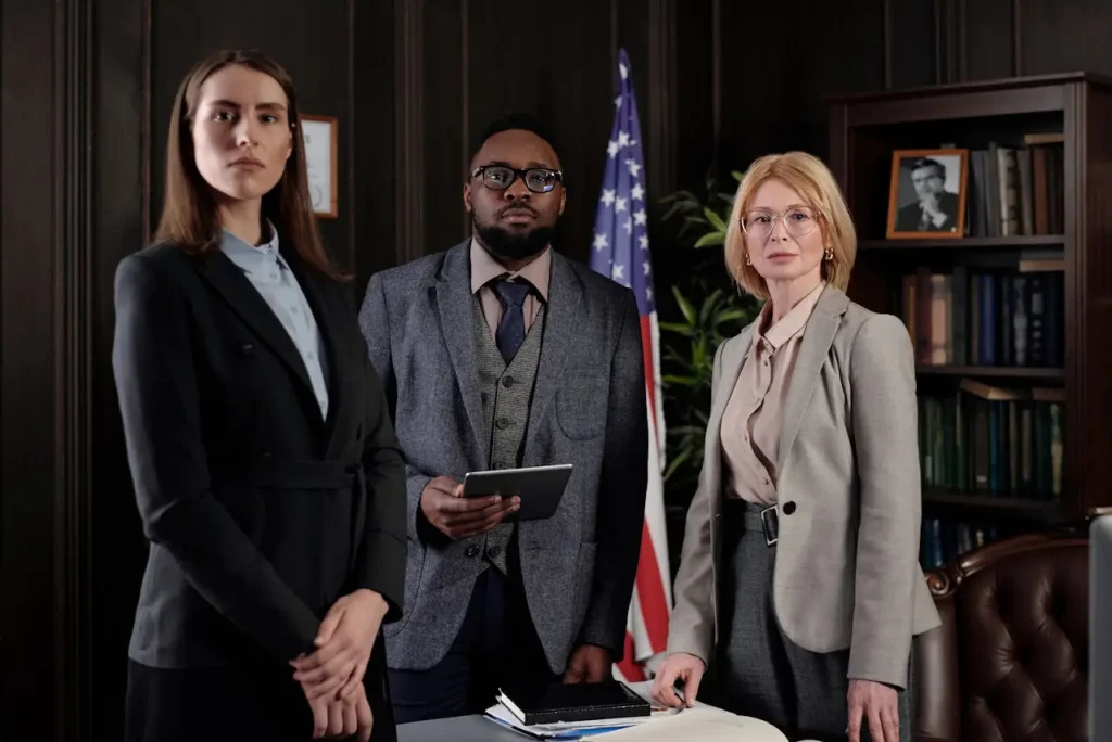 Lawyer people posing and looking at the camera