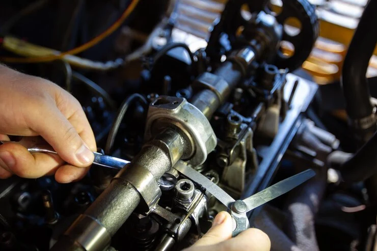 diesel engine repair Hands with a mechanic repairing transmission part, lemonlawassist