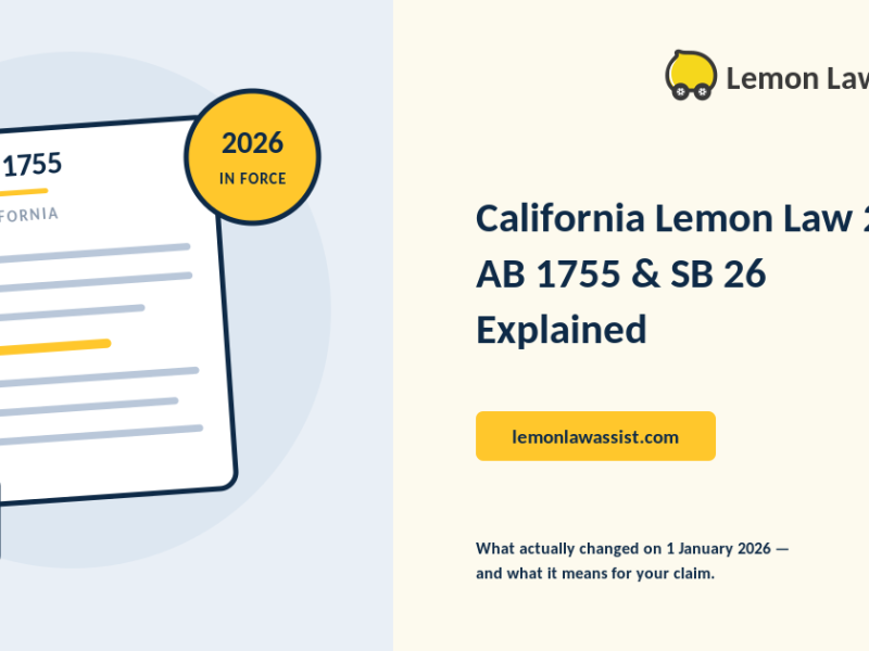 California Lemon Law 2026: AB 1755 & SB 26 Explained